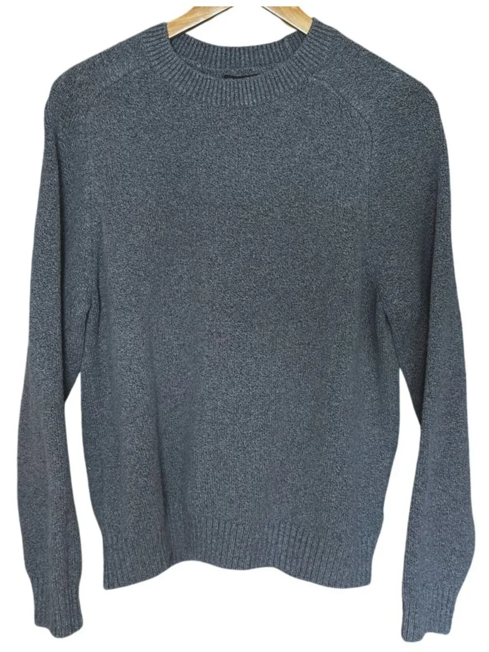Banana Republic Pullover Sweater Gray Green Cotton Blend Long Sleeve Men Medium